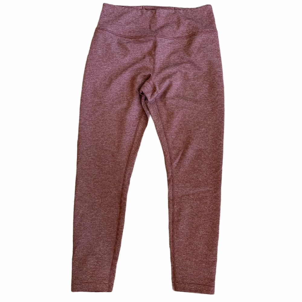 Core 10 Workout Capri Burgundy Stripe M